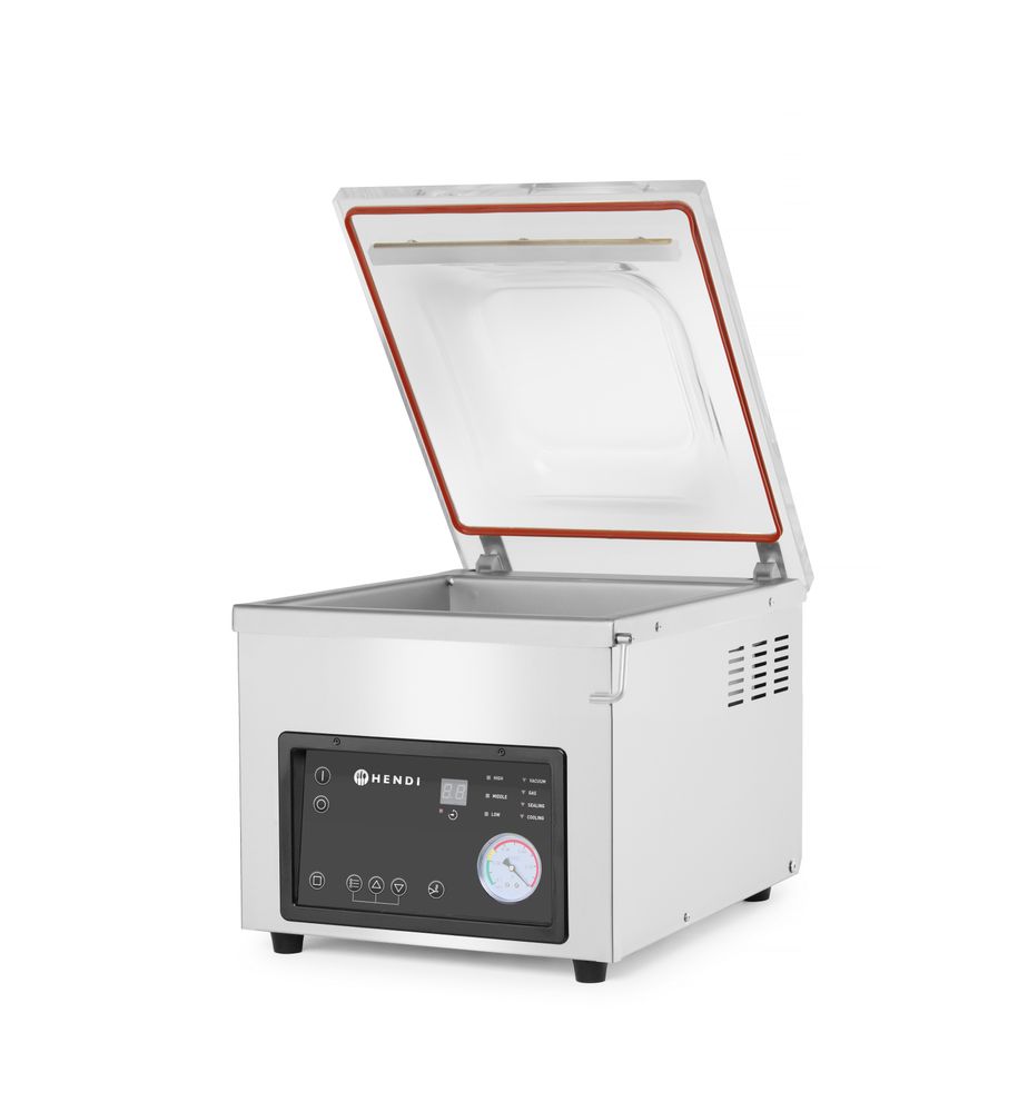 Vakuumkammerpakkemaskin, tetningslist 260 mm, 230V/370W, 330x480x(H)360mm - for Storkjøkken - XL - Storkjøkken