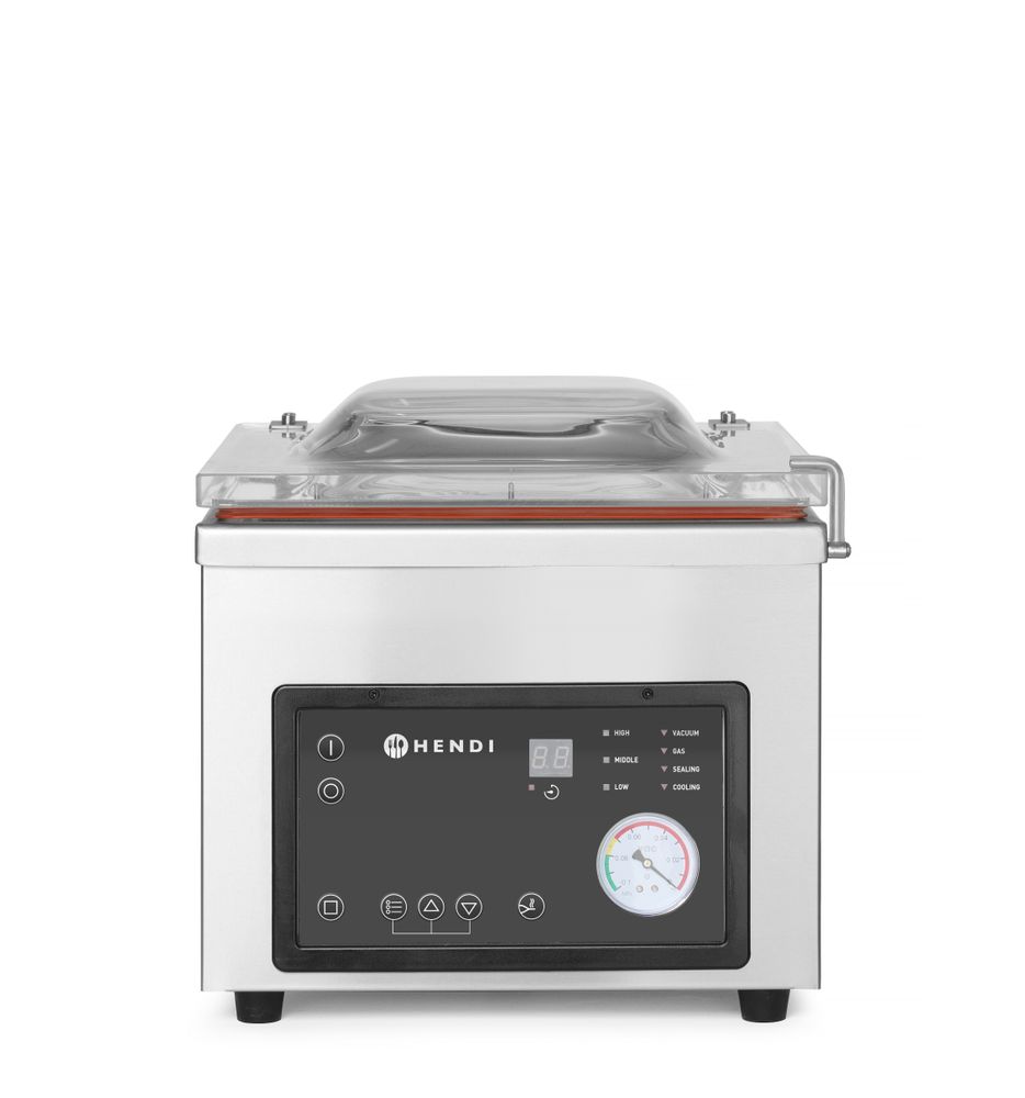 Vakuumkammerpakkemaskin, tetningslist 260 mm, 230V/370W, 330x480x(H)360mm - for Storkjøkken - XL - Storkjøkken