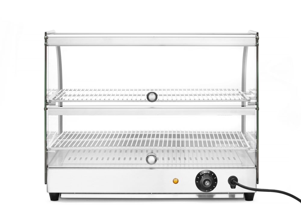 Varmeskap display, dobbeltnivå, 230V/400W, 554x376X (H) 432mm - for Storkjøkken - XL - Storkjøkken