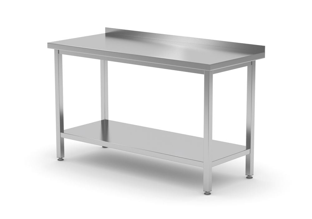 Veggarbeidsbord med en hylle - skrudd, dybde: 700 mm., 1600x700x (h) 850mm - for Storkjøkken - XL - Storkjøkken