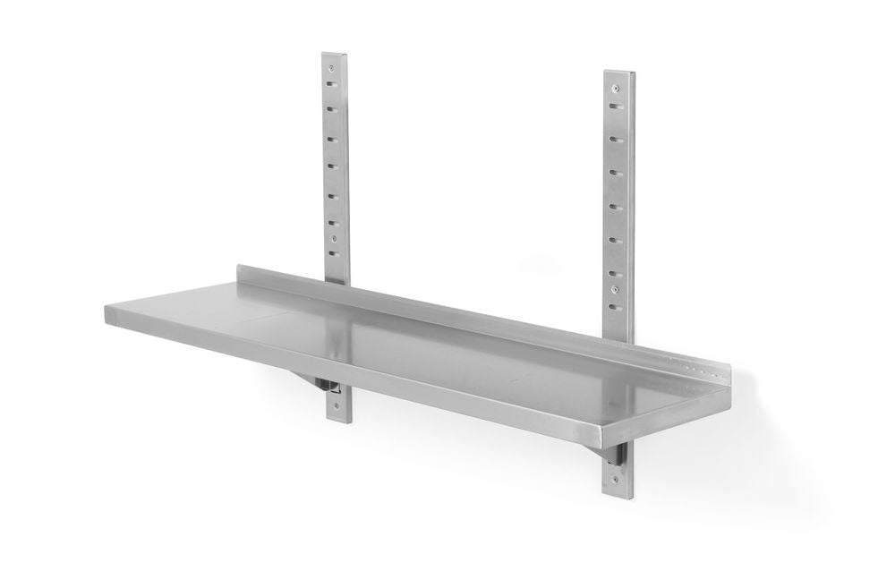 Vegghylle justerbar, enkel, med 2 braketter, 800x300x(H)600mm - for Storkjøkken - XL - Storkjøkken