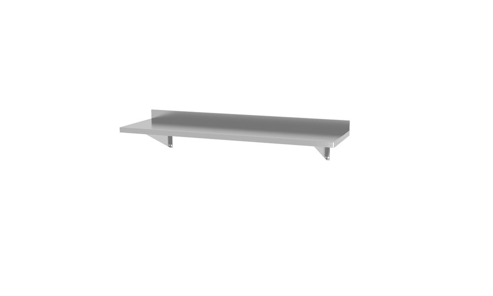 Vegghylle, med to stålbraketter, 1400x300x (H) 250mm - for Storkjøkken - XL - Storkjøkken