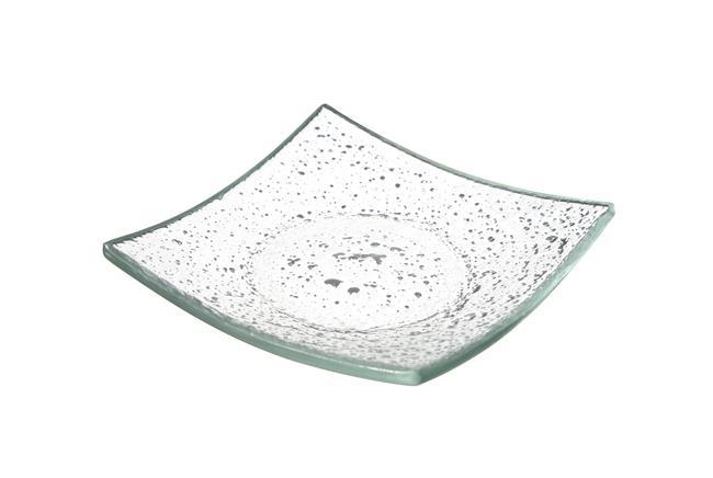 Vetro fingermat firkantet gjennomsiktig glassfat, 80x80mm, Min. kjøp: 6 - for Storkjøkken - XL - Storkjøkken