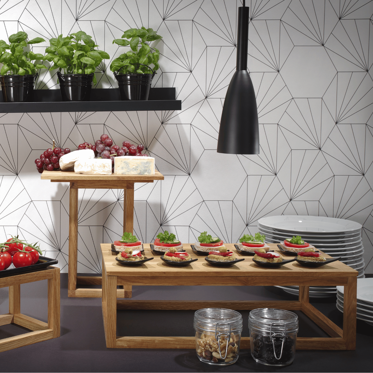 Vetro fingermat regndråpe svart glassfat, 80x100mm, Min. kjøp: 6 - for Storkjøkken - XL - Storkjøkken