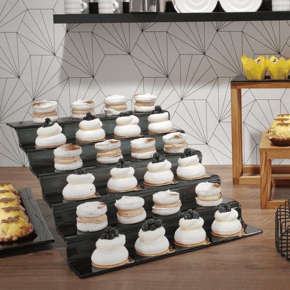 Vetro fire - trinns buffettrapp i svart glass, 400x350x(H)125mm - for Storkjøkken - XL - Storkjøkken