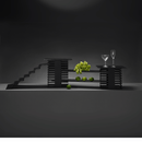 Vetro fire - trinns buffettrapp i svart glass, 400x350x(H)125mm - for Storkjøkken - XL - Storkjøkken