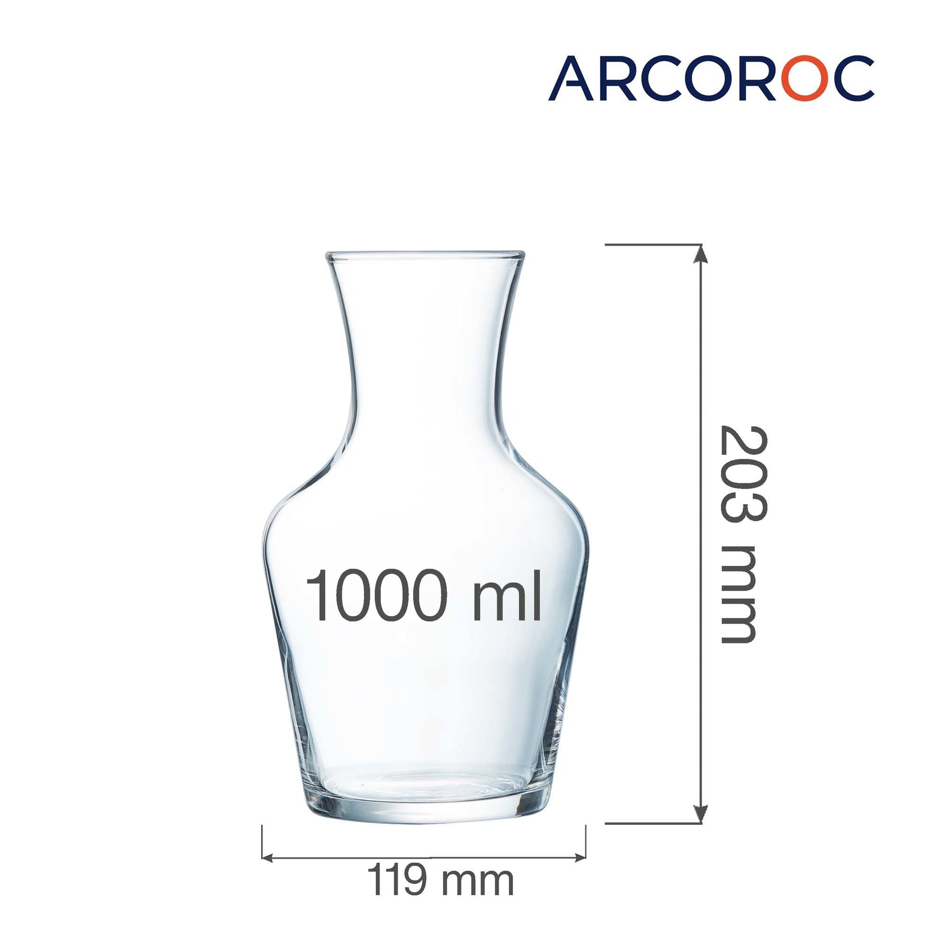 Vinkaraffel, 1000 ml - for Storkjøkken - XL - Storkjøkken
