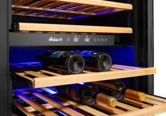 Vinkjøler, 2 - sone, 72 flasker, Arktic, 232L, 220 - 240V/110W, 595x605X (H) 1225mm - for Storkjøkken - XL - Storkjøkken