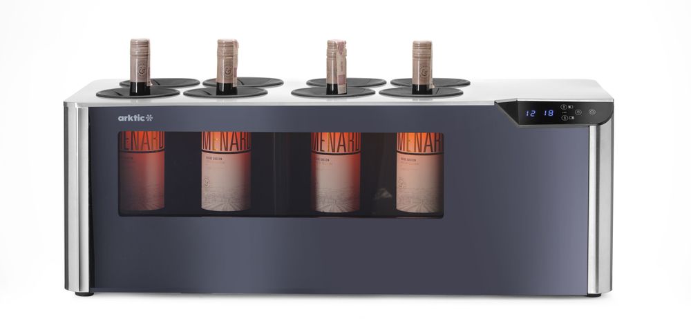 Vinkjøler for åpne flasker - benkemodell, 2 - soner, 220V/60W, 800x350x(H)293mm - for Storkjøkken - XL - Storkjøkken