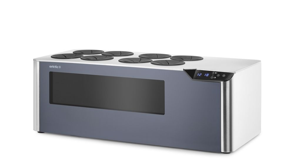 Vinkjøler for åpne flasker - benkemodell, 2 - soner, 220V/60W, 800x350x(H)293mm - for Storkjøkken - XL - Storkjøkken