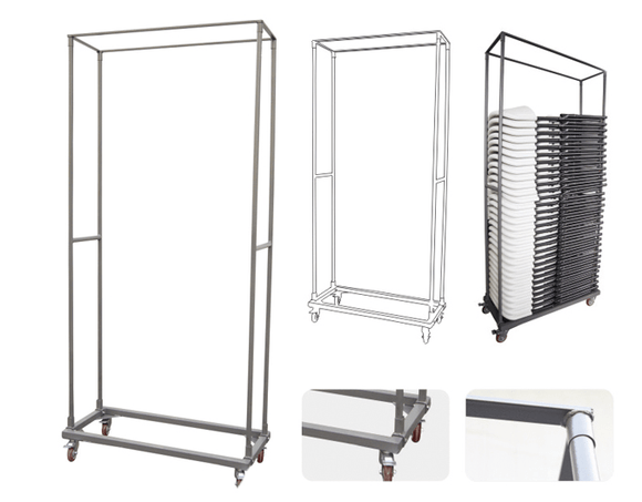 Vogn for stoler, 1140x492x(H)1895mm - for Storkjøkken - XL - Storkjøkken