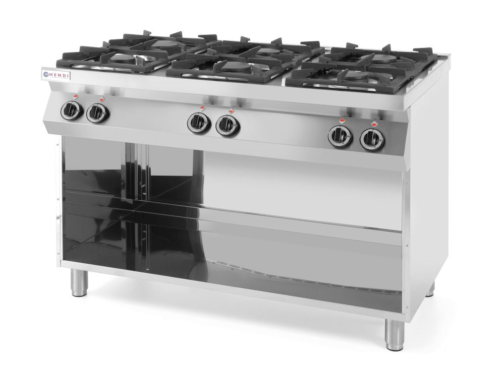 Gass koketopp 6-Burner Open Stand,  28,5kw, 1200x700X (H) 900mm