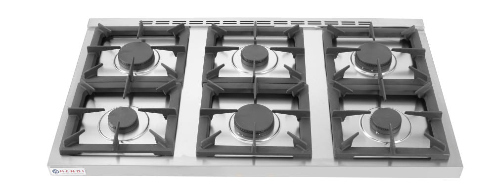 Gass koketopp 6-Burner Open Stand,  28,5kw, 1200x700X (H) 900mm