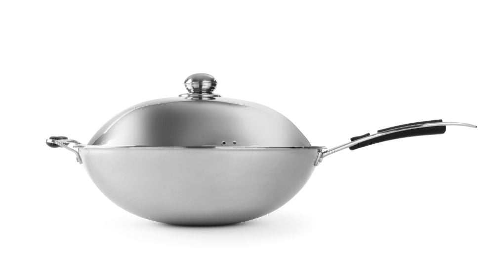 Wok panne med lokk, Ø360X (H) 180mm