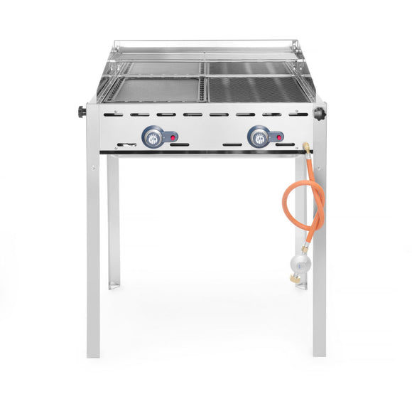 Grill Green Fire  med 2 brennere, 2 rustfritt stål gastronorm 1/1 grillnett, 11,6kw, 740x612x (H) 825mm