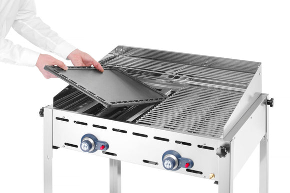 Grill, Green Fire med 2 brennere, emaljert støpejern Gastronorm 1/1 , 11,6kw, 740x615x (H) 825mm