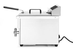 Induksjon Frityr koker med avløpskran, 8 L, 8L, Lysegrå, 230V/3500W, 290x485X (H) 405mm