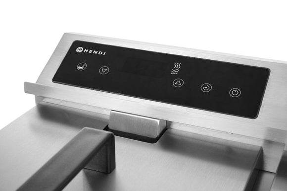 Induksjon Frityr koker med avløpskran, 8 L, 8L, Lysegrå, 230V/3500W, 290x485X (H) 405mm