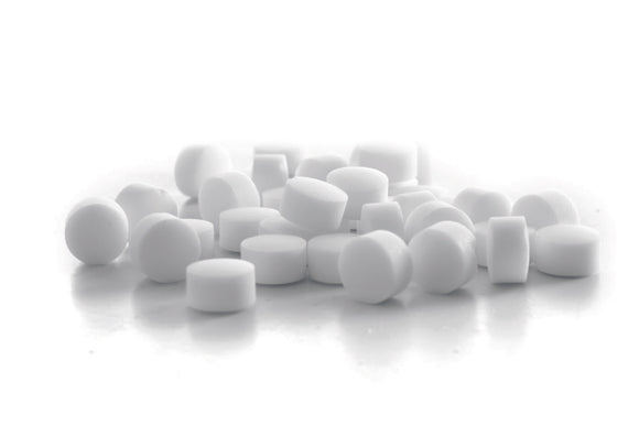 Salttabletter for mykgjøring av vann,