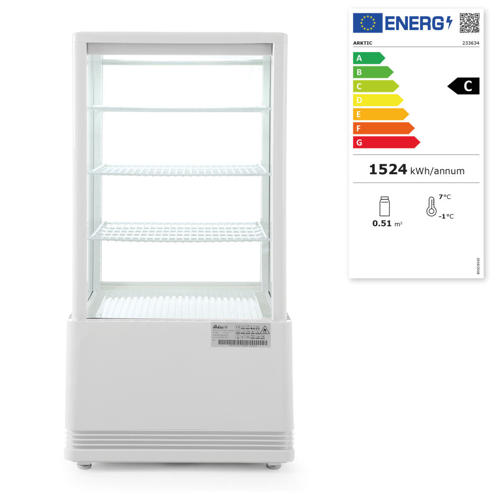 Kjøle vitrineskap 68L, Arktic, svart, 230V/170W, 452x406X (H) 891mm