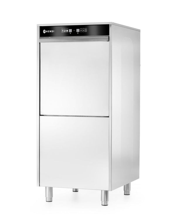 Oppvaskmaskin 50x60 for brett og potter - elektronisk kontrollert, med vaskemiddeldoseringssystem og avløpspumpe, 400V/7100W, 595x730X (H) 1340mm