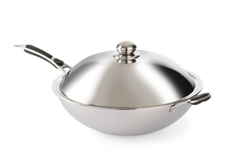 Wok panne med lokk, Ø360X (H) 180mm