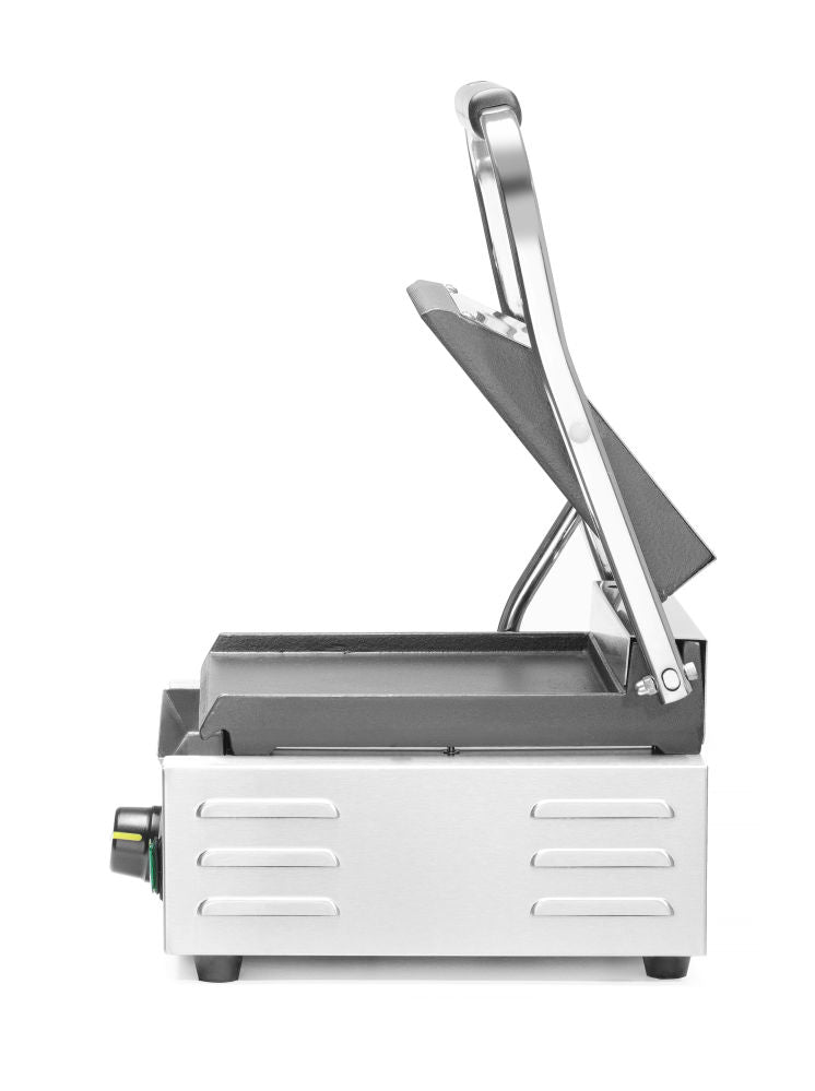 Kontakt Grill - Enkelt versjon, ribbet topp og glatt bunn, 230v/1800W, 310x370x (H) 210mm