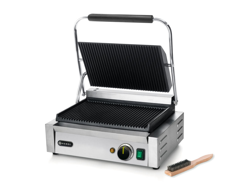 Kontakt Grill "Panini", Ribbed Top and Bottom, 230V/2200W, 430x370X (H) 210mm