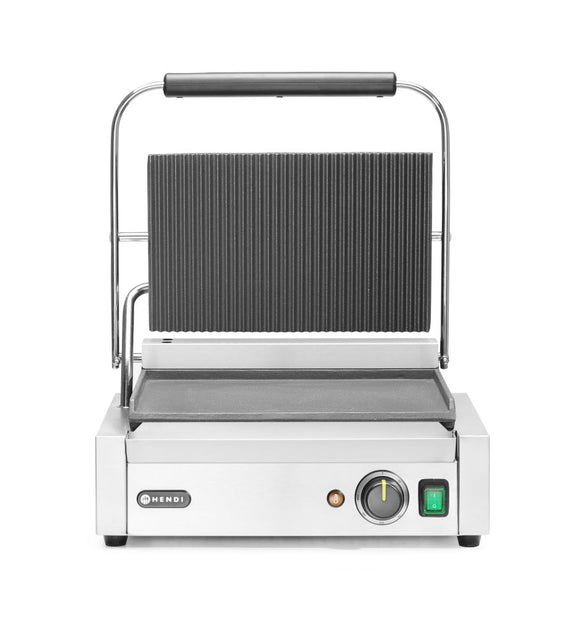 Kontakt Grill „Panini”, ribbet topp og glatt bunn, 230V/2200W, 430x370x (H) 210mm