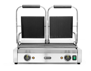 Kontakt Grill - Dobbeltgrill helt ribbet, ribbet topp og bunn, 230V/3600W, 570x370X (H) 210mm