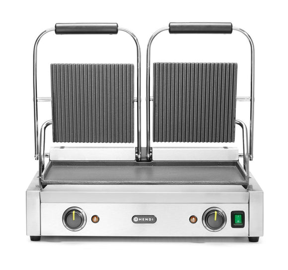 Kontakt Grill - Dobbeltversjon, Ribbed Top and Smooth Bottom, 230V/3600W, 570x370X (H) 210mm