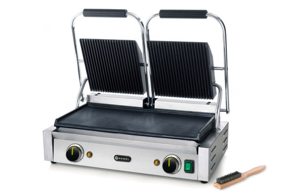 Kontakt Grill - Dobbeltversjon, Ribbed Top and Smooth Bottom, 230V/3600W, 570x370X (H) 210mm