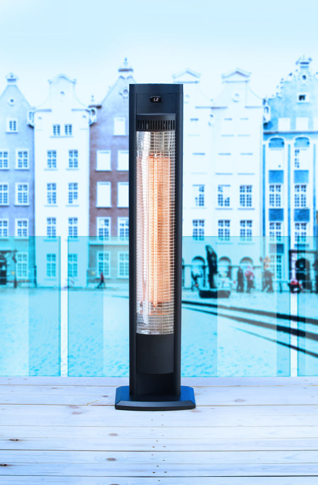 Varmeovn infrarød Tornado, svart, 230V/2000W, 150x262X (H) 1109mm