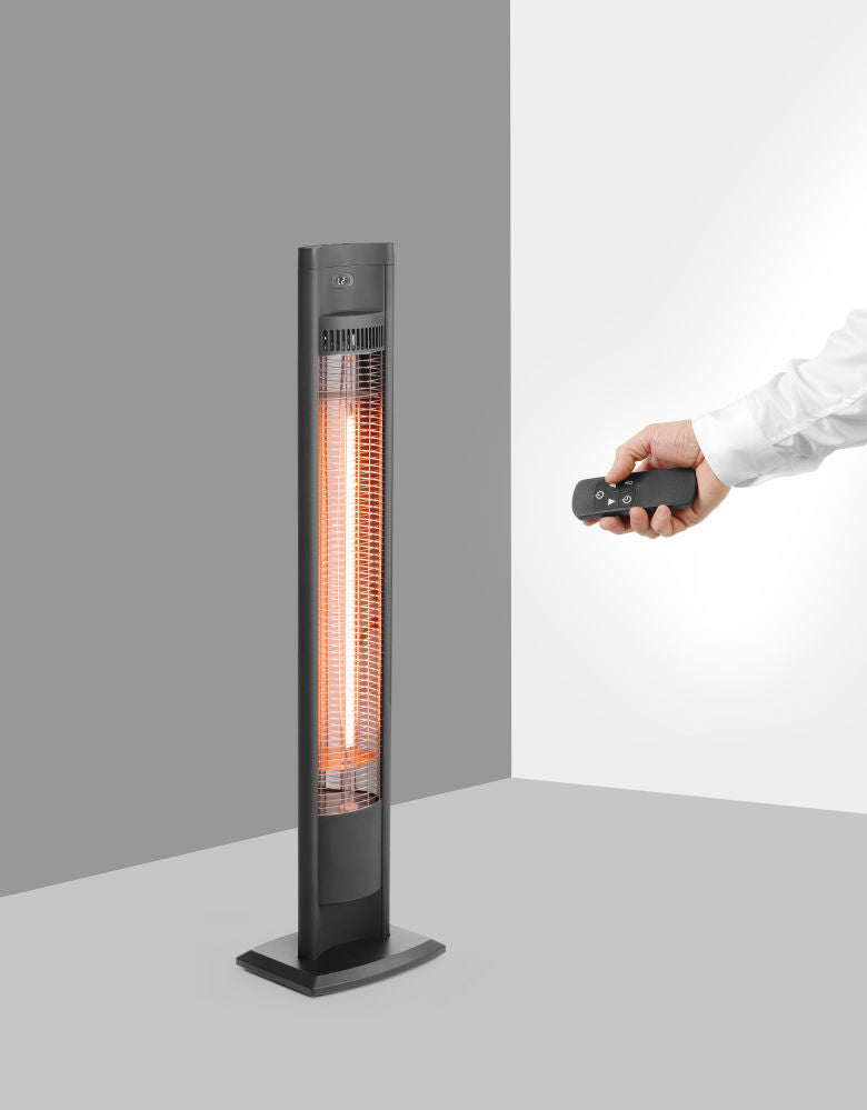 Varmeovn infrarød Tornado, svart, 230V/2000W, 150x262X (H) 1109mm