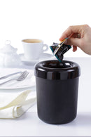 Søppel bøtte liten for bord eller bestikkholder, svart, Ø130X (H) 160mm-1