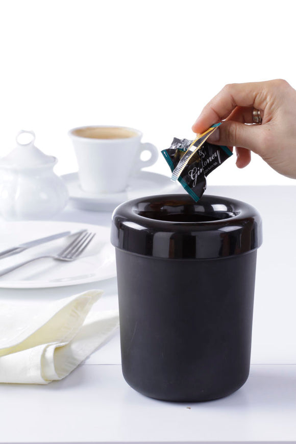 Søppel bøtte liten for bord eller bestikkholder, svart, Ø130X (H) 160mm