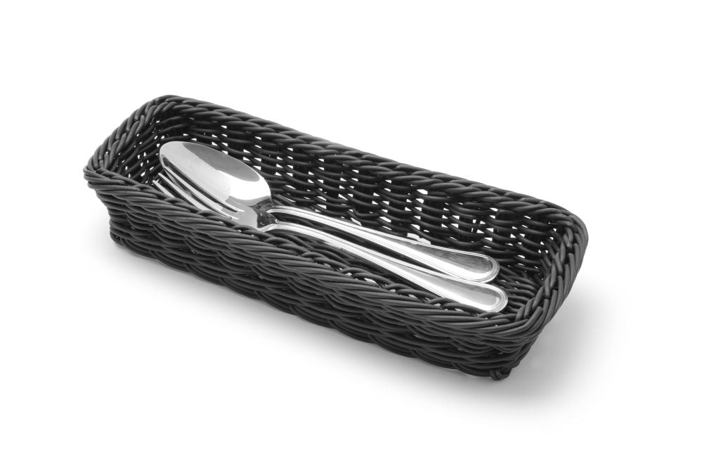 Bestikkkurv, svart, 270x100x (H) 45mm