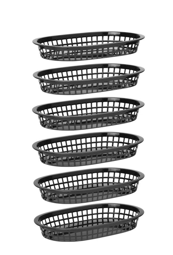 Serverings kurver fast food -stil, svart, 6 stk., 275x175x (h) 38mm