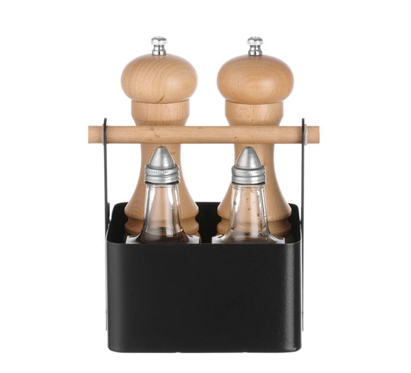 Bestikk og krydder holder for bord svart, 170x130x (H) 160mm