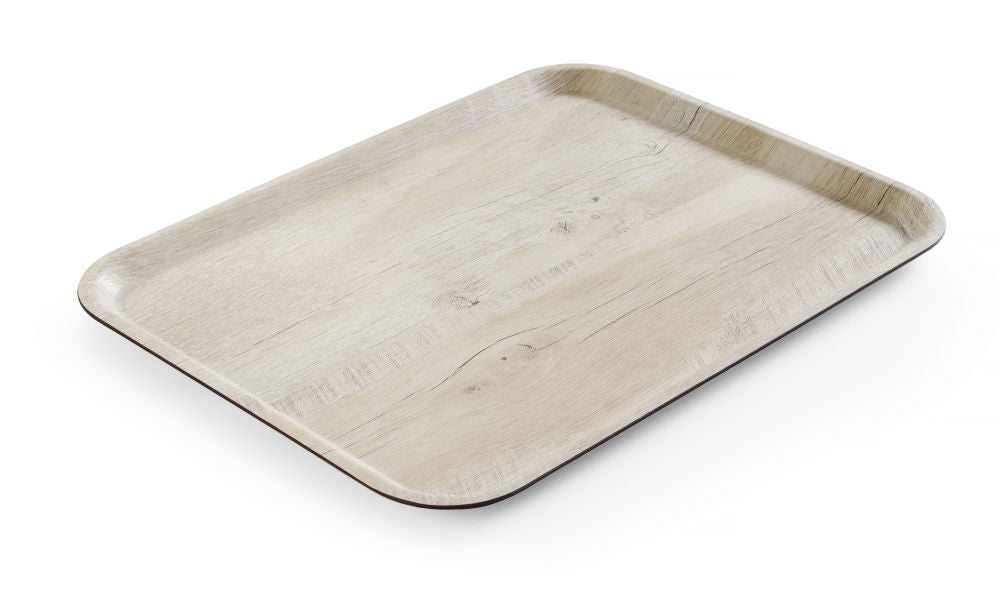 Serveringsbrett med melaminlaminat, ikke -glid, med tresign, trelys, 330x430mm