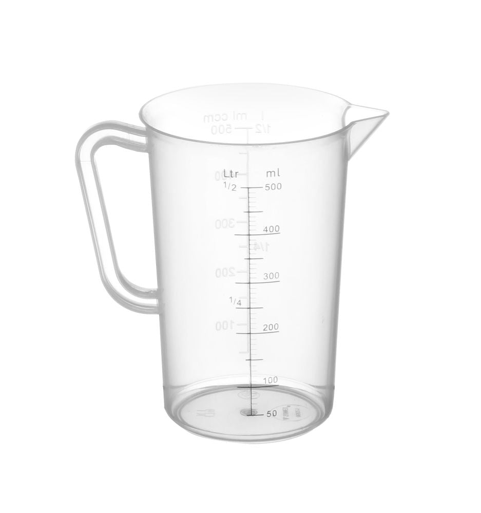 Måle kanne av polypropylen, 0,5L, Ø90X (H) 140mm