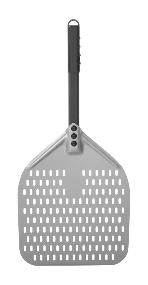 Pizza spade med kort håndtak, kvadrat, perforert, 350x710mm