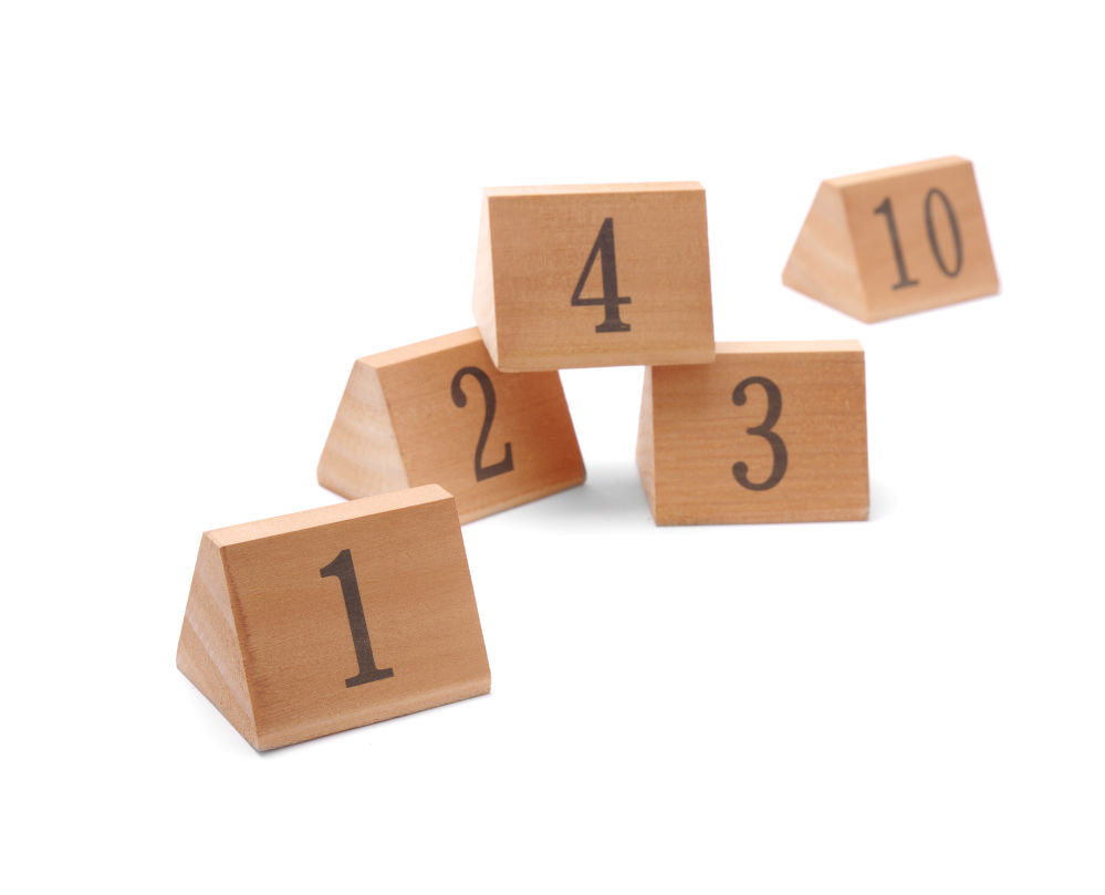 Bordskilt nummerert, nummer 1-10, 55x48x (h) 44mm