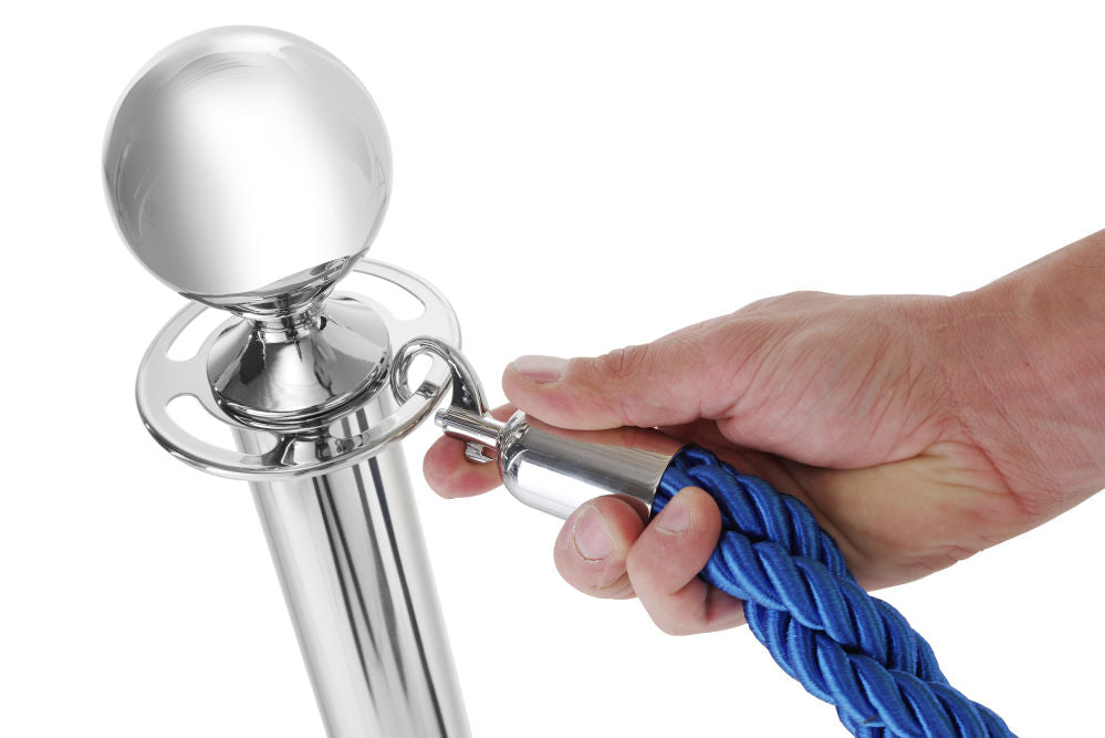 Sperrestolpe med høyglans pollert finish, Post + Base, Ø360X (H) 1010mm