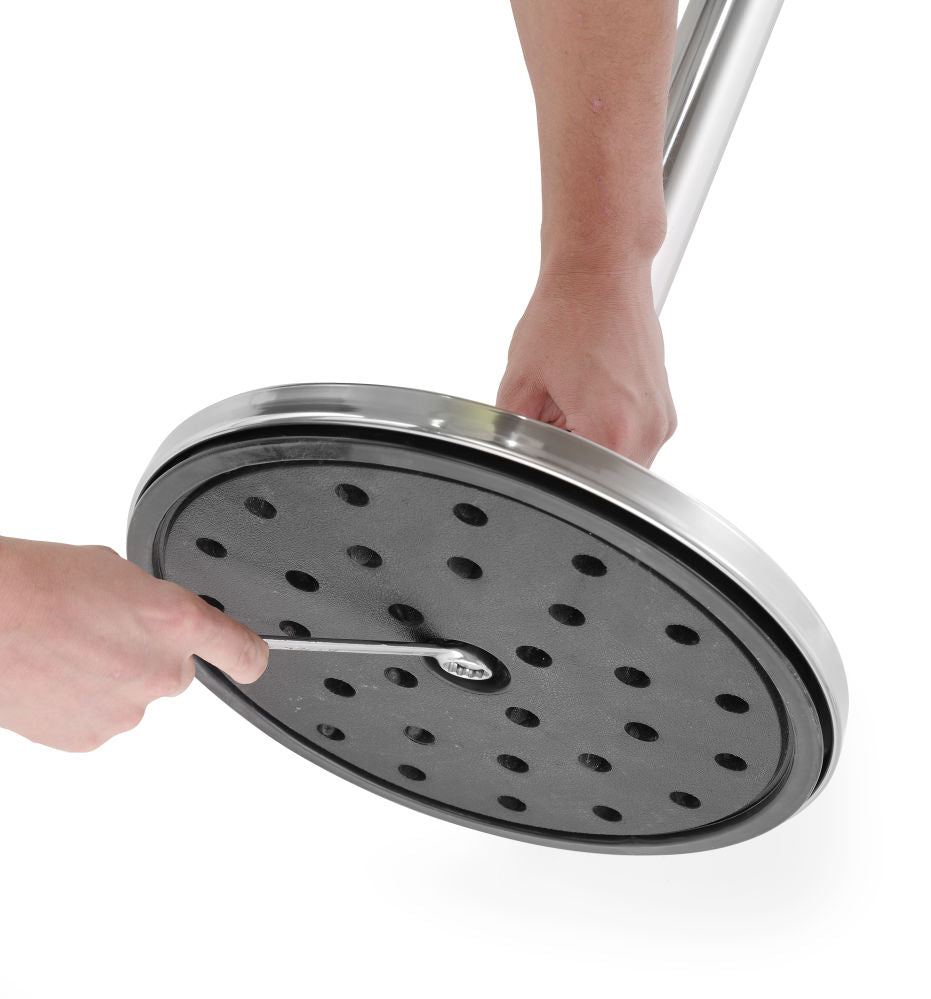 Sperrestolpe med høyglans pollert finish, Post + Base, Ø360X (H) 1010mm