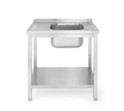 Oppvask bord enkelt med hylle - for selvmontering,  høyre side, 800x600x (h) 850mm
