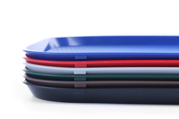 Polypropylen fastfood - brett, stor, lysegrå, 350x450x (h) 20mm