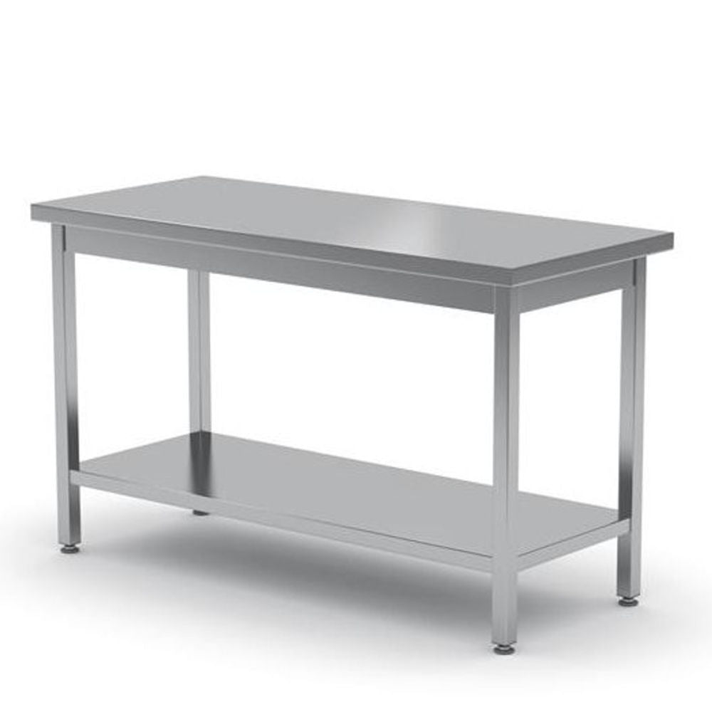 Arbeidsbord frittstående kraftig med hylle, 600 mm dyp, 1400x600x (h) 850mm - for Storkjøkken - XL - Storkjøkken