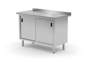 Arbeidsbord med skap/skyvedører - sveiset, 1200x600X (H) 850mm - for Storkjøkken - XL - Storkjøkken