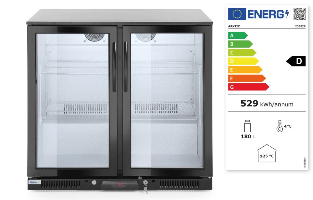Bakstang Kjøleskap Dobbeltdører, 200 L, Arktic, 220 - 240V/160W, 900x500X (H) 900mm - for Storkjøkken - XL - Storkjøkken